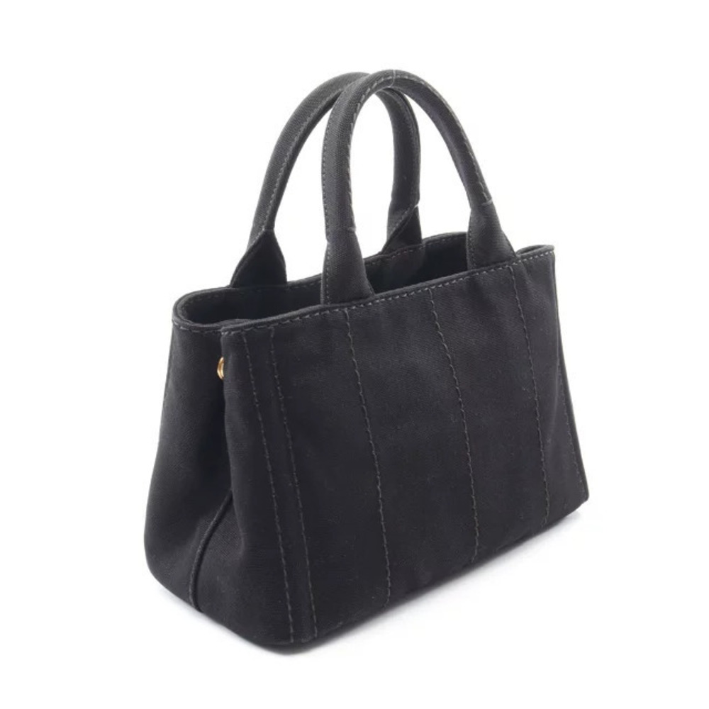 Prada canvas bag Tote black CANAPA 2way Black